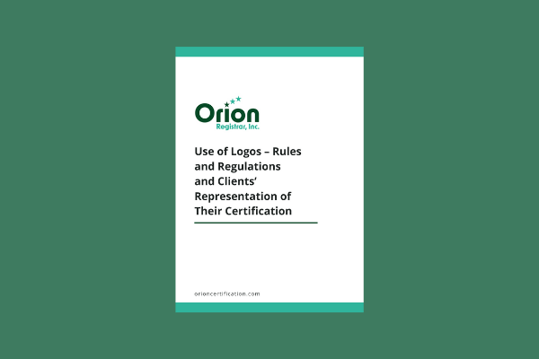 Orion Registrar Use of Certification Logos cover