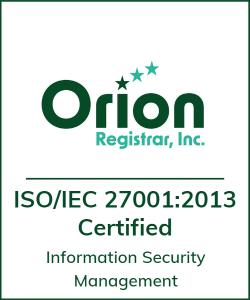 ISO/IEC 27001:2013 Certified Information Security Management logo